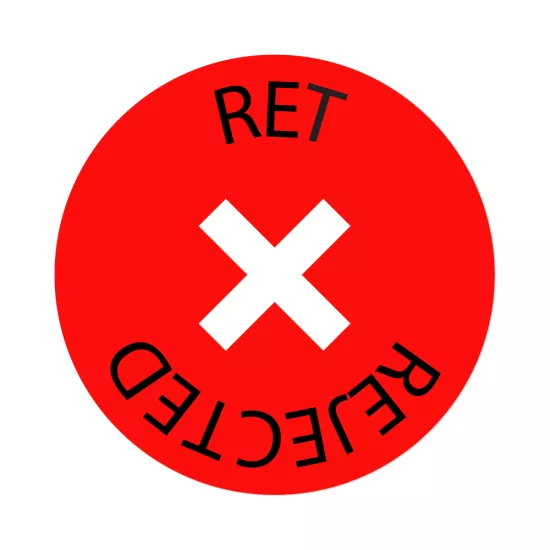 Ret etiketi - rejected stickeri